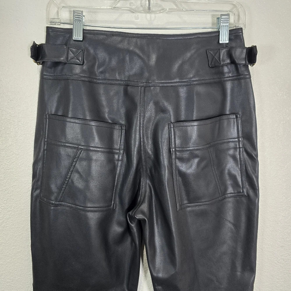 Young Fabulous & Broke Highrise Black Faux Leather Pants Straight Leg Size Small - Picture 7 of 10